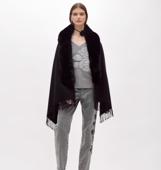 stola con collo faux fur PF5016T0300 22222 Blugirl 