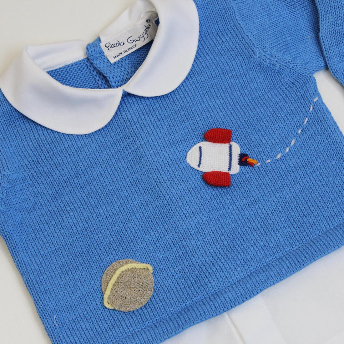 COMPLETINO in cotone CON RICAMO ZELIG COPRIFASCE UNI PICCOLA GIUGGIOLA 