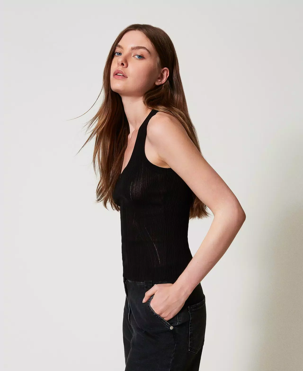 Top in maglia 251AP3031 00006 TWINSET ACTITUDE 