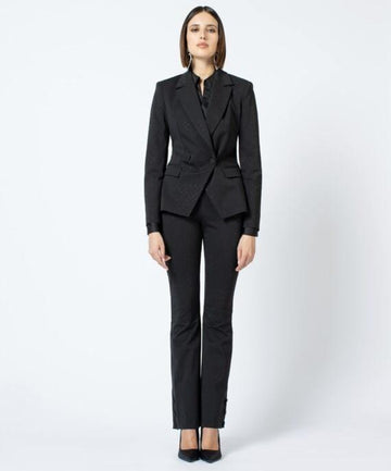giacca in punto milano con strass H.J1137.4079 NERO HANITA 