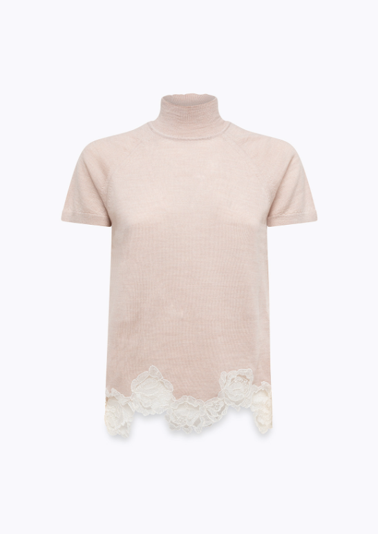 maglia con lupetto e ricami RF5222MA82O 02070 Blugirl 