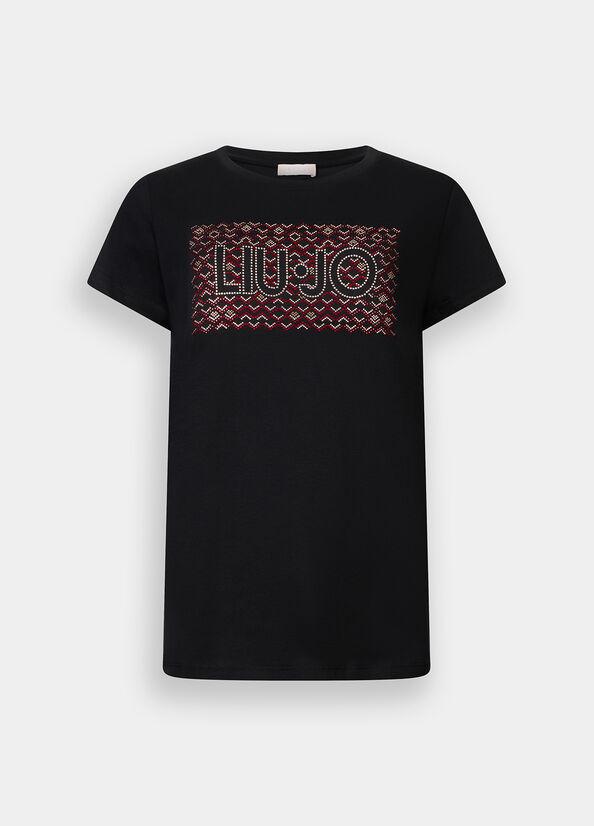 t-shirt con stampa MF5456JS923 P9164 LIU JO WHITE 