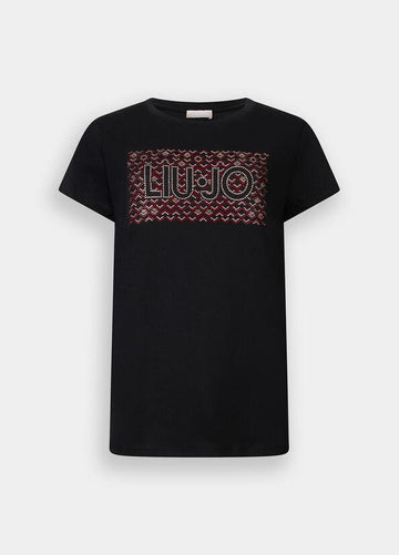 t-shirt con stampa MF5456JS923 P9164 LIU JO WHITE 