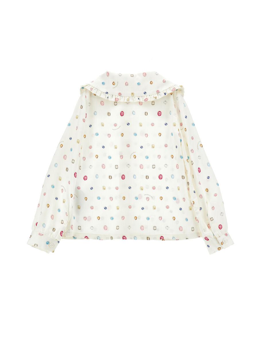 camicia con colletto decorato 11F302 6623 0184 MONNALISA 