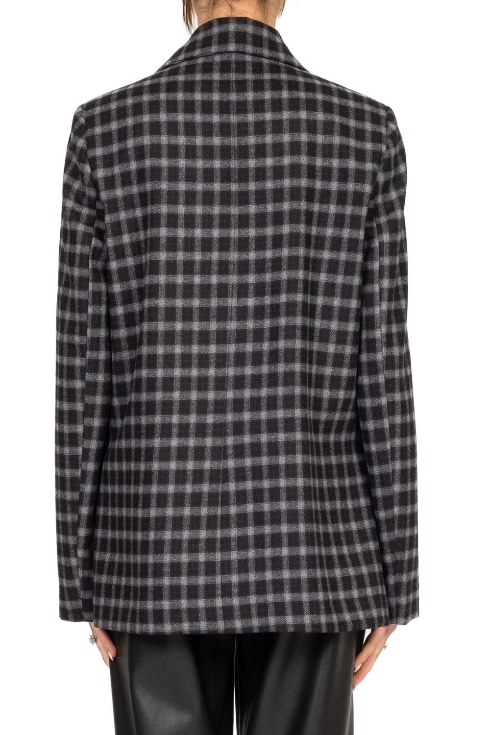 giacca check con spilla bavero TF1881 GRIGIO VICOLO 