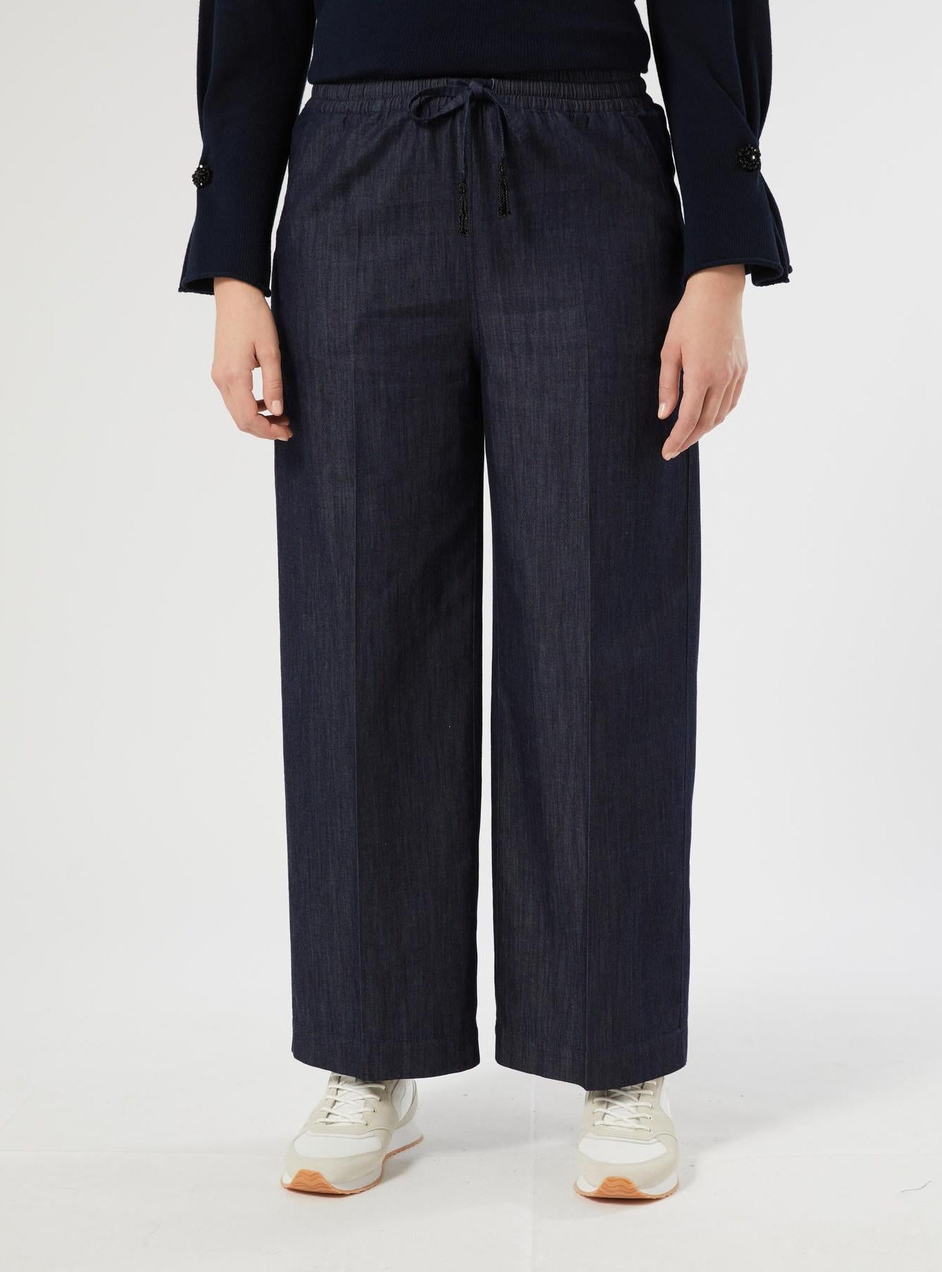 pantalone ampio in denim MRVAGORARIO 001 MARINA RNALDI VOYAGE 