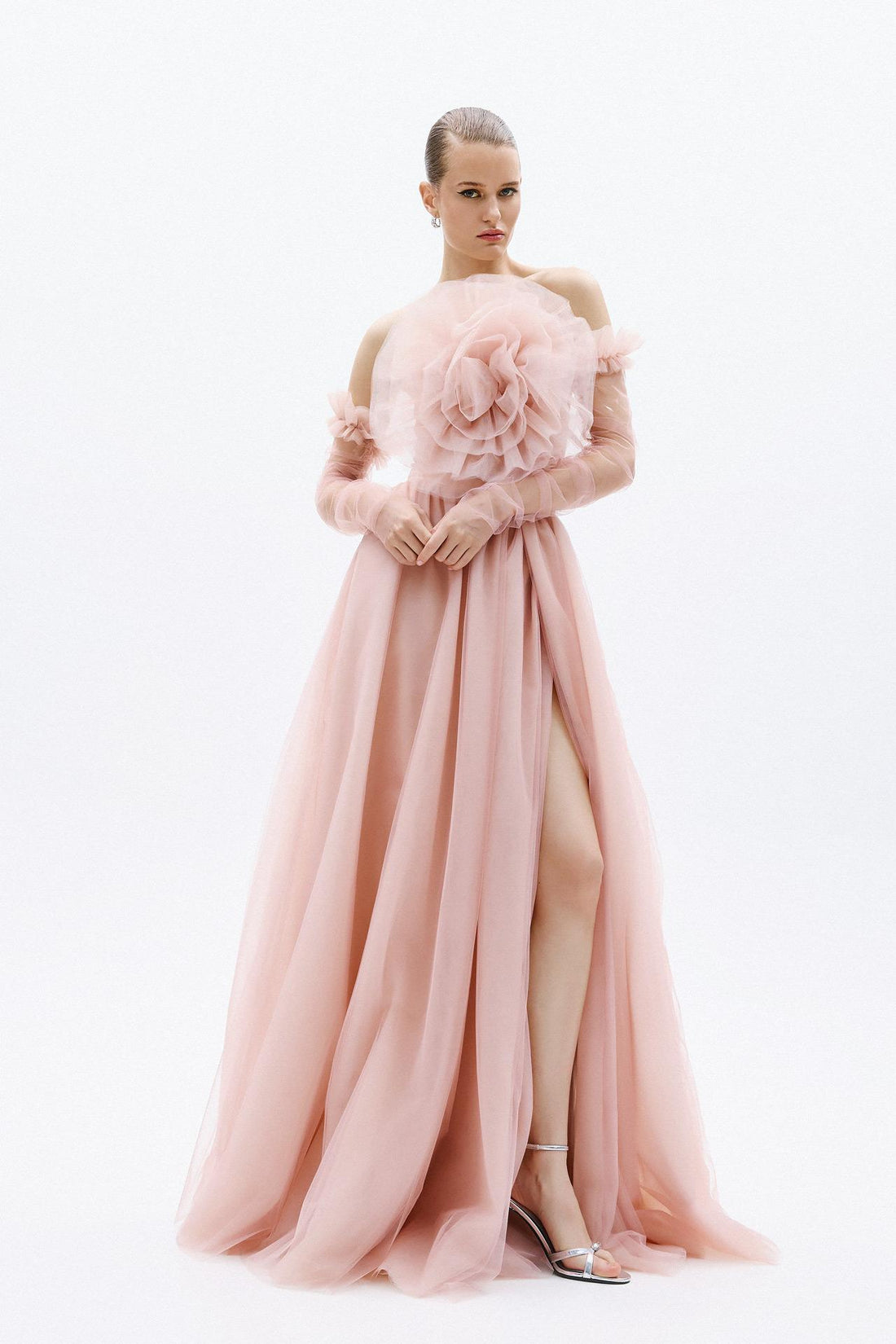 abito in tulle elegante A4859 NUDE ALLURE 