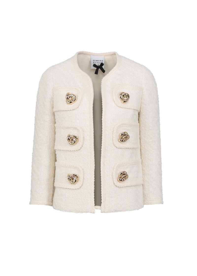 giacca con bottoni gioiello 090117/922 IVORY EDWARD ACHOUR PARIS 