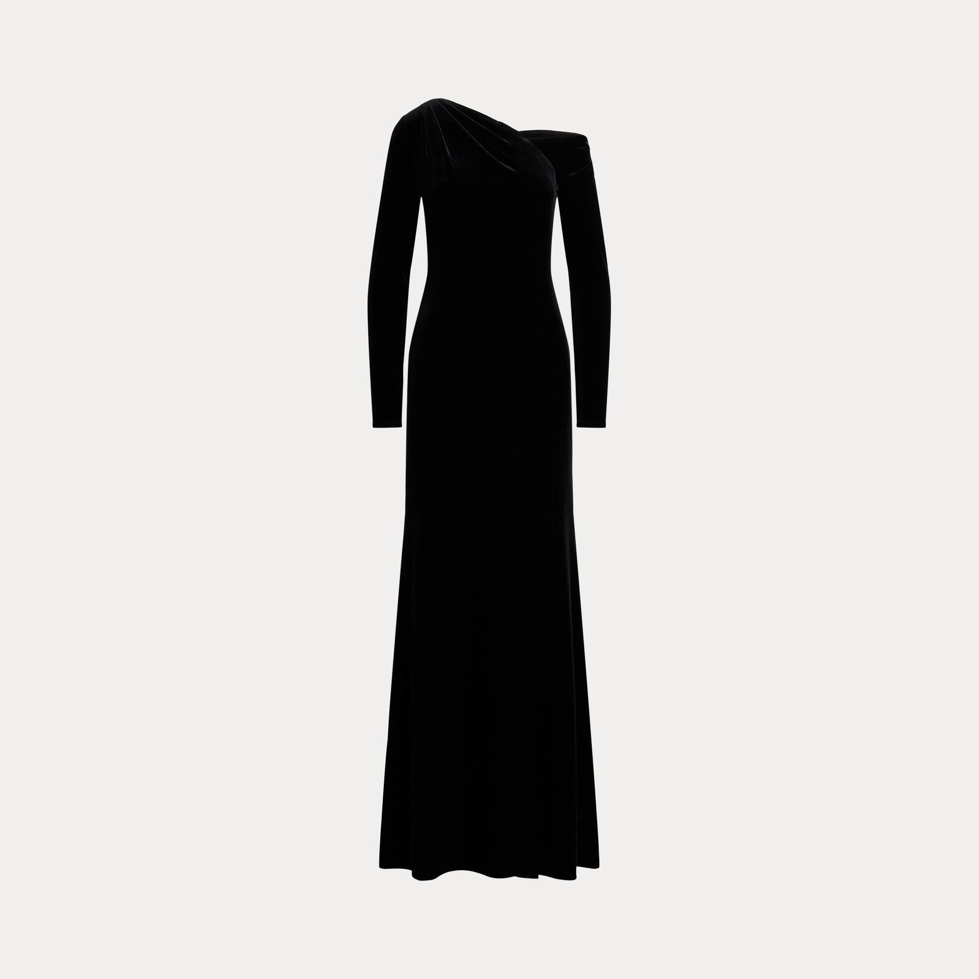 abito asimmetrico in velluto 253-979962 001 LAUREN RALPH LAUREN 