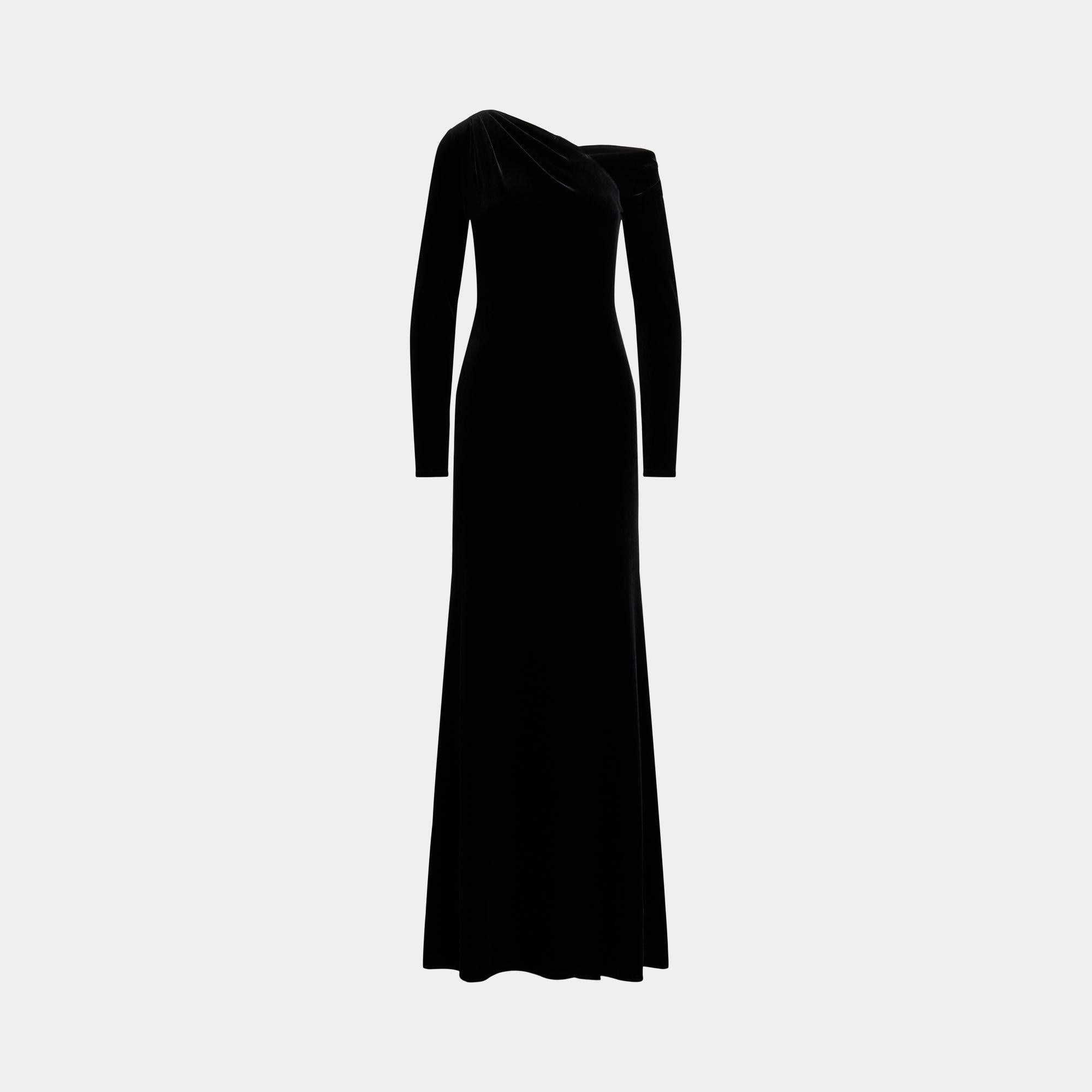abito asimmetrico in velluto 253-979962 001 LAUREN RALPH LAUREN 