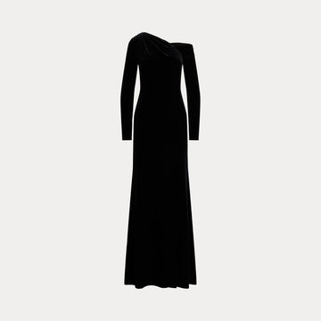 abito asimmetrico in velluto 253-979962 001 LAUREN RALPH LAUREN 