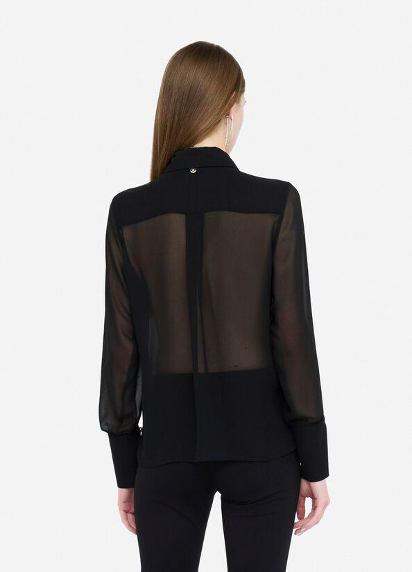 camicia con perle CF5302TS869 22222 LIU JO BLACK 