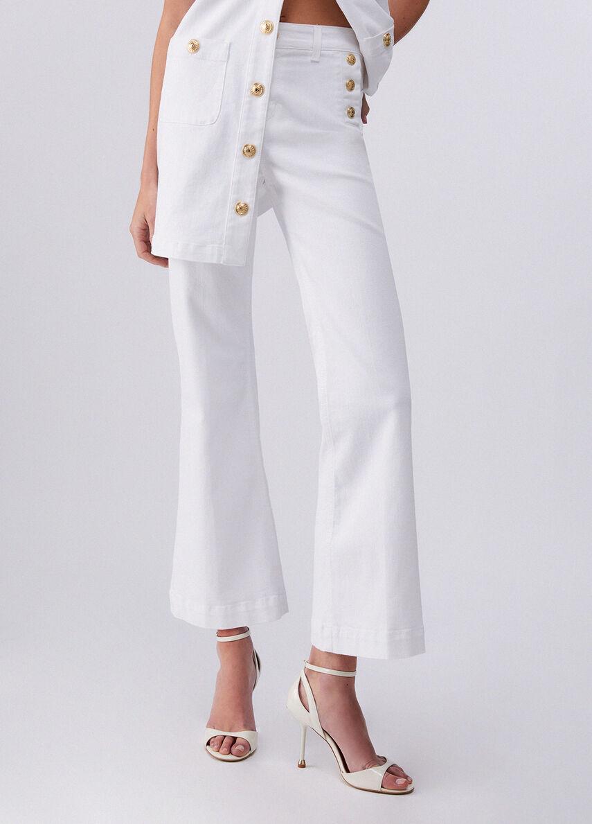 pantaloni a vita alta con bottoni UA6162T456A 1111 LIU JO DENIM 
