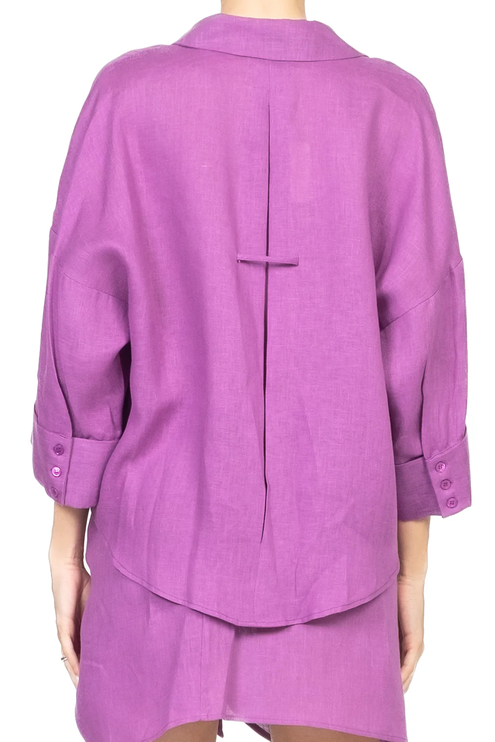 camicia in lino TD1431 VIOLA VICOLO 