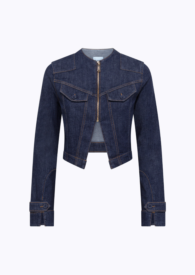 giacca in denim con spilla RA6066D4992 77951 Blugirl 