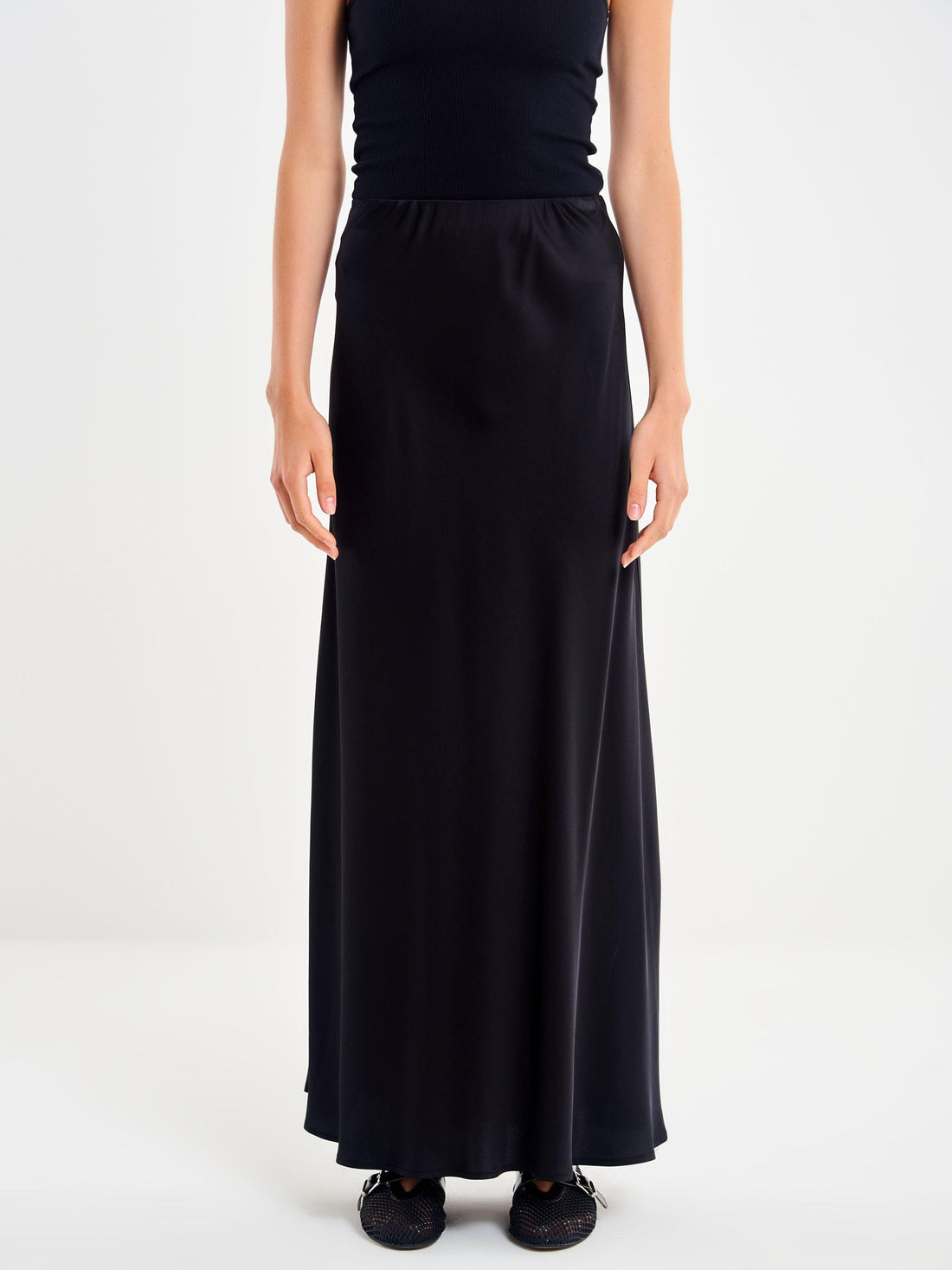 gonna lunga effetto satin TF0570 NERO VICOLO 