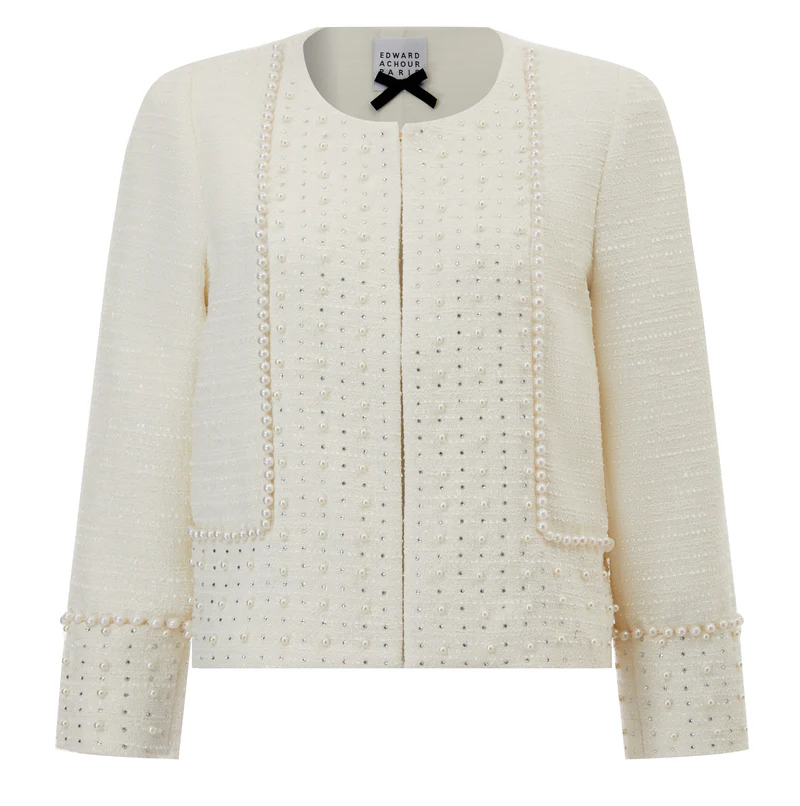 giacca perle cristals 080122/836 IVORY EDWARD ACHOUR PARIS 