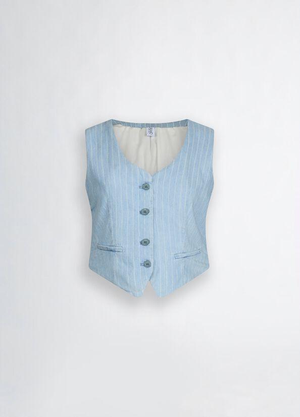 gilet in denim gessato UA5122D4989 78822 liU JO 