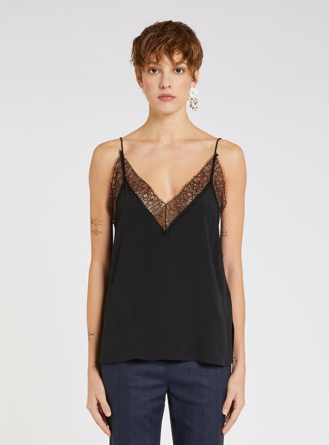 top con pizzo in seta SPUMA 005 MARella 