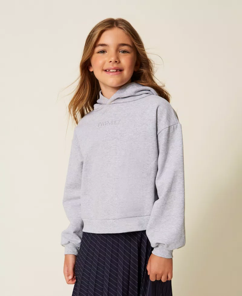 felpa con cappuccio e logo 252GJ2010 11834 TWINSET GIRL 