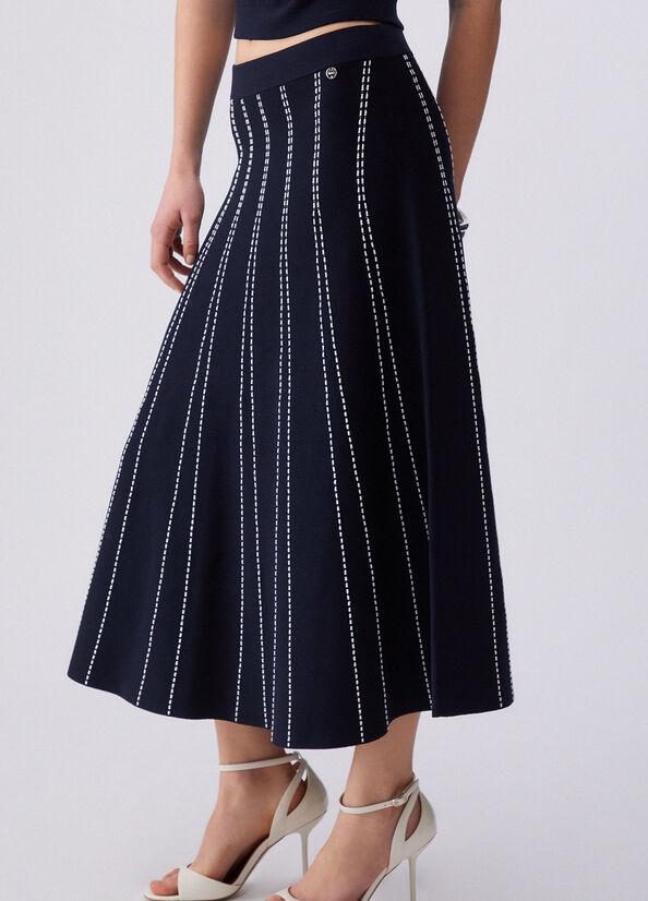 gonna midi in maglia WA6148MA81R L9057 LIU JO WHITE 