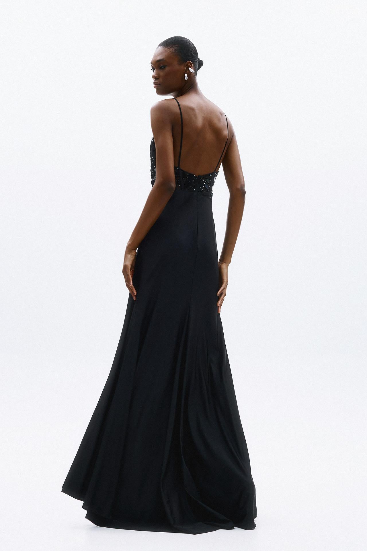 abito allure con inserti gioiello A4728 BLACK ALLURE 