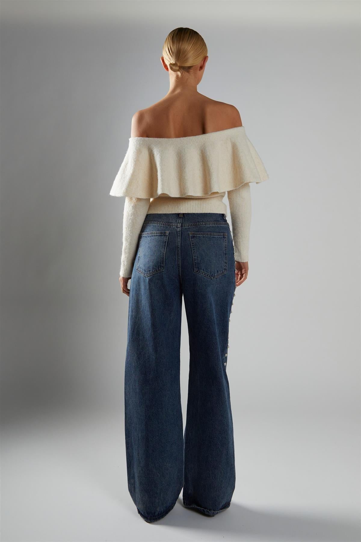 jeans con borchie AN5371 DARK GLAMOROUS 