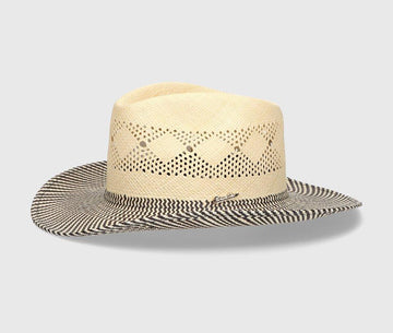 Panama in rafia bicolor LEWIS 141202 NERO BORSALINO 