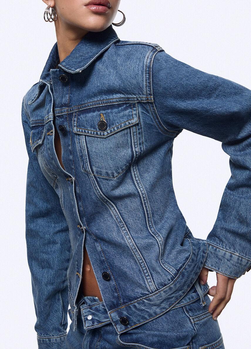 giacca in denim con stringhe UA6511D0400 79157 LIU-JO CAPSULE ELODIE 