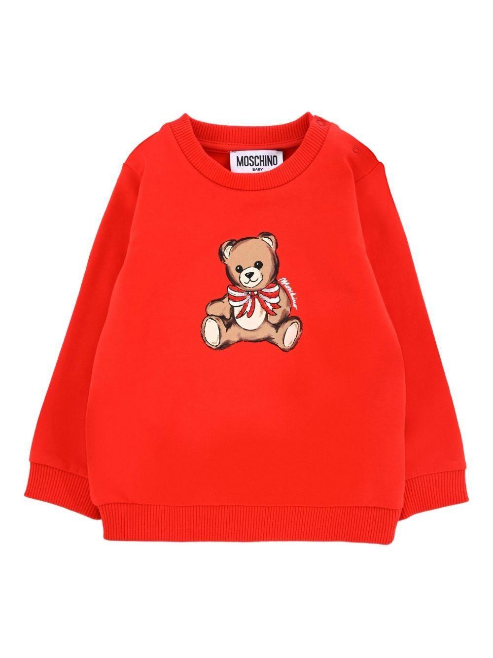 felpa con stampa orso MFF02KLDA16 50109 MOSCHINO KIDS 