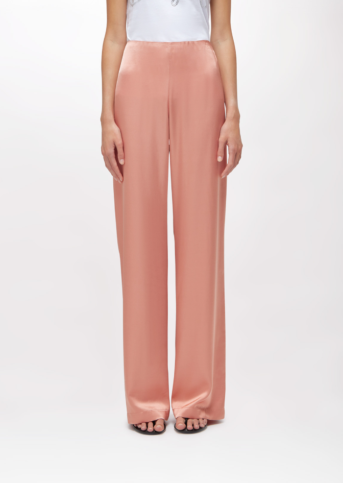 pantalone dritto in raso RA6002T448A 61220 Blugirl 