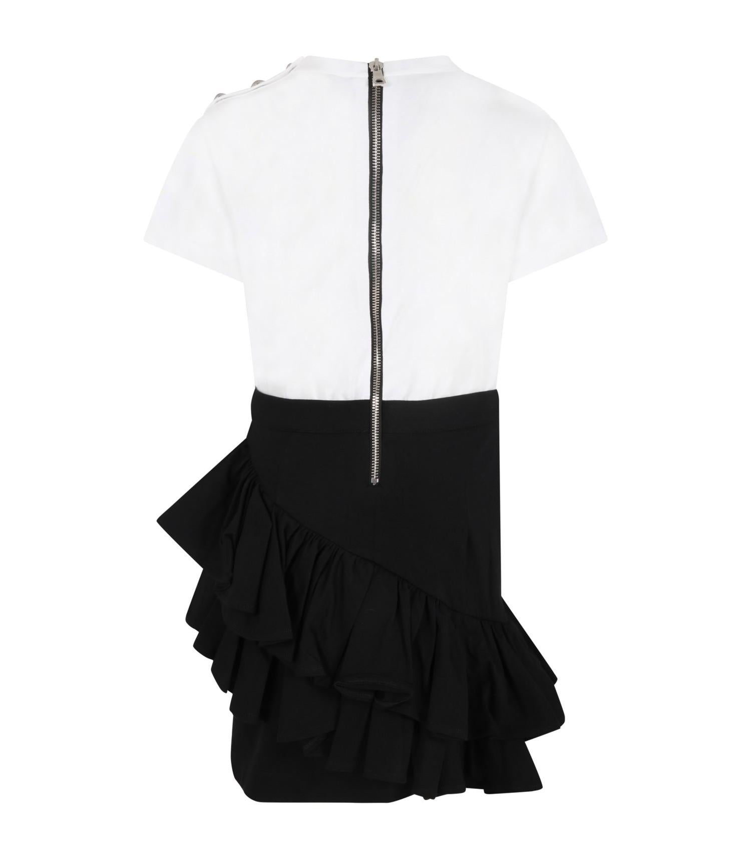 VESTITO BAMBINA CON LOGO 6P1051 J0006 100NE BALMAIN 