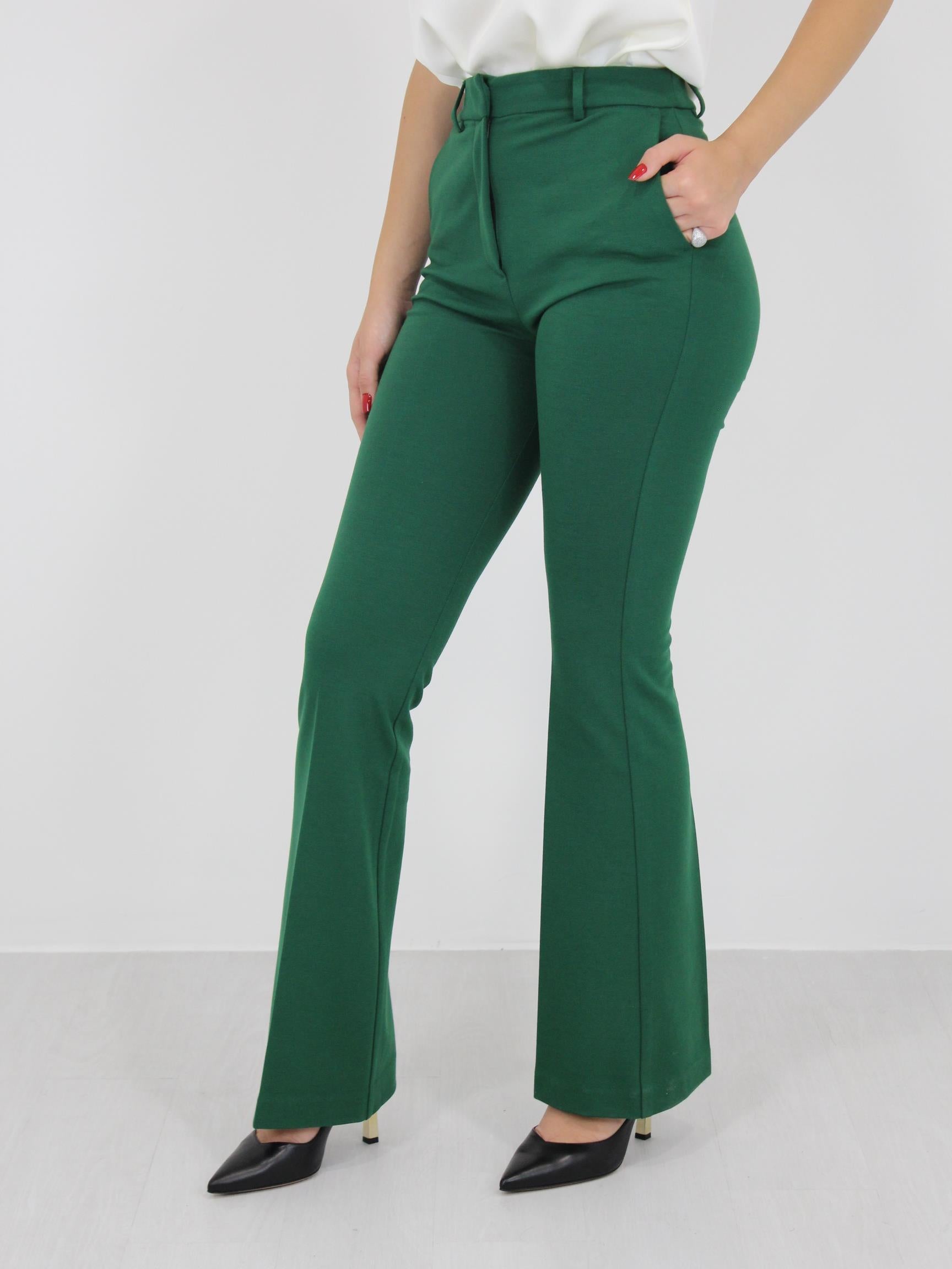 Pantalone zampa Hanita H.P1334.3504 0634.VERDE GUCCI HANITA 