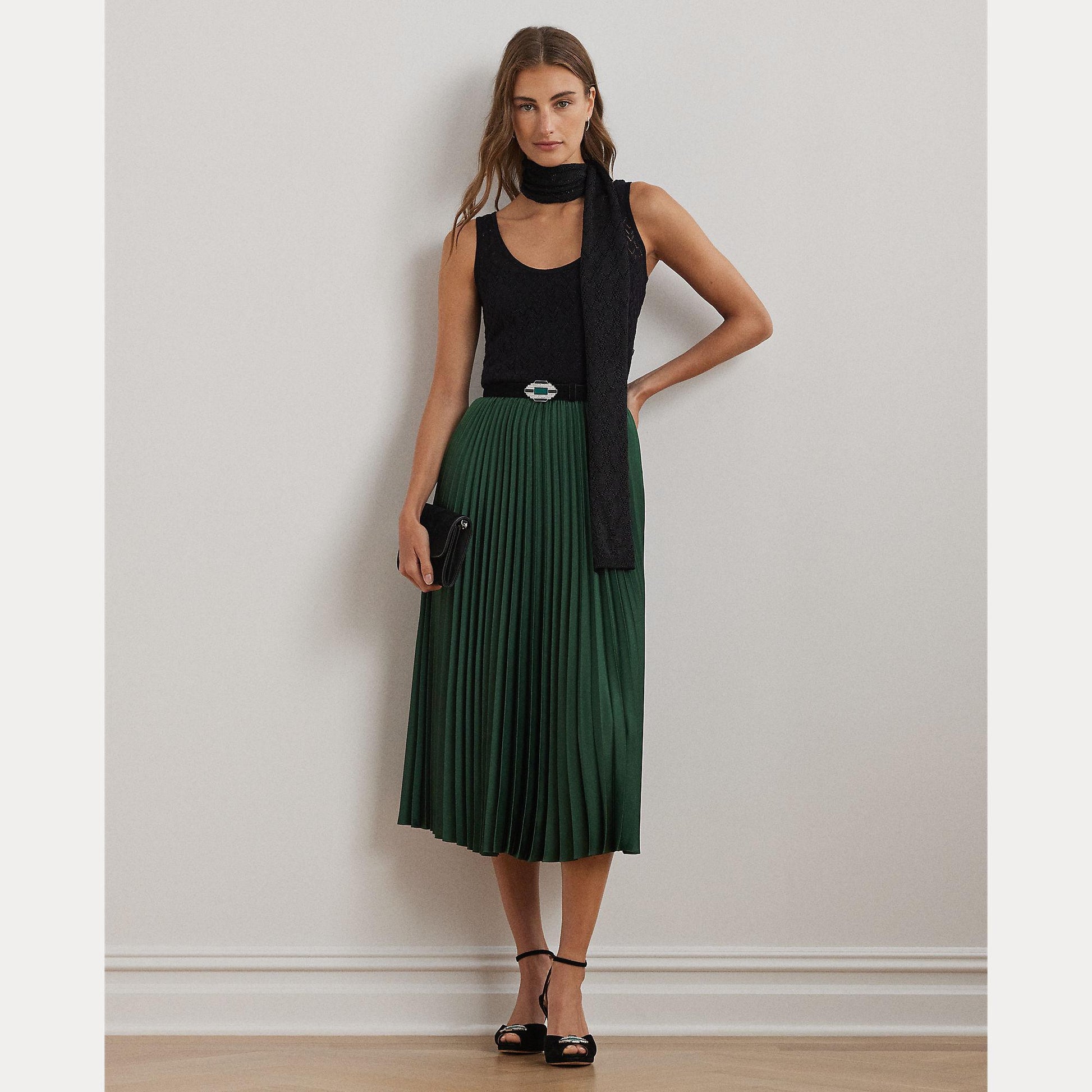 gonna plissettata in raso charmeuse 200-951500 001 LAUREN RALPH LAUREN 