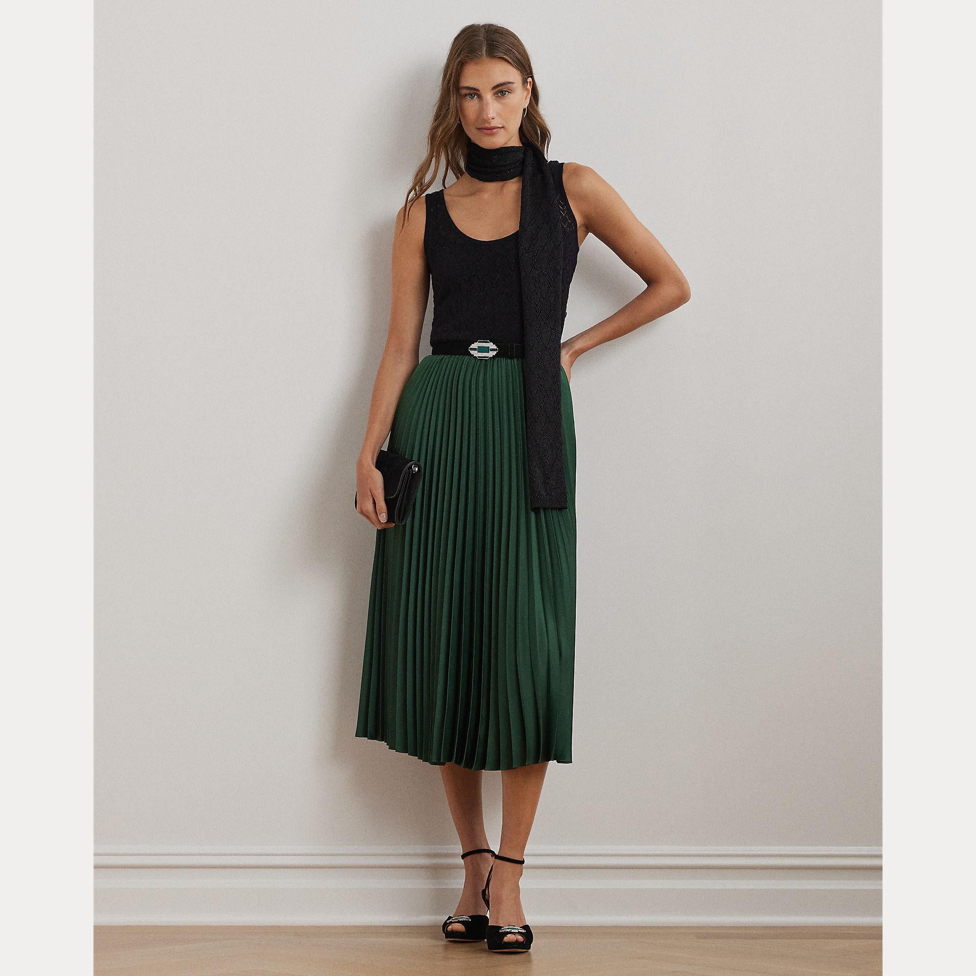 gonna plissettata in raso charmeuse 200-951500 001 LAUREN RALPH LAUREN 