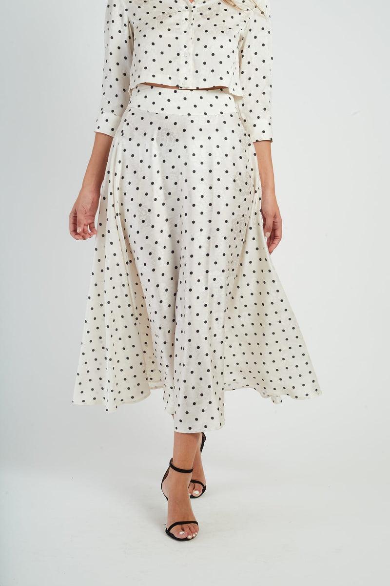 gonna lunga in raso P650009 DANIELLE 20 ECRU DERHY 