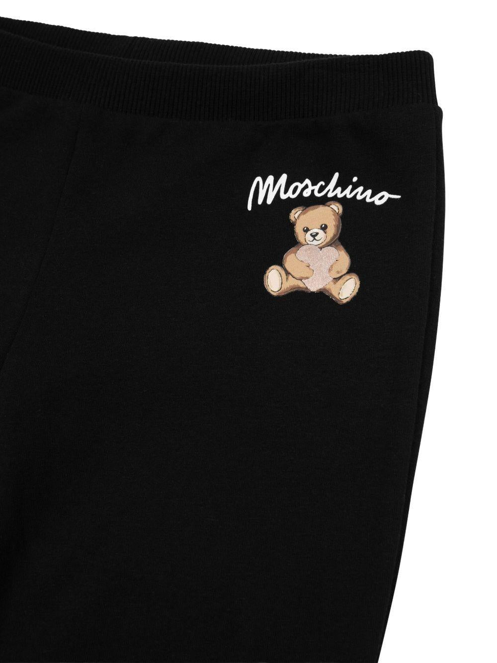 pantalone logo teddy HCP050LDA14 60100 MOSCHINO KIDS 