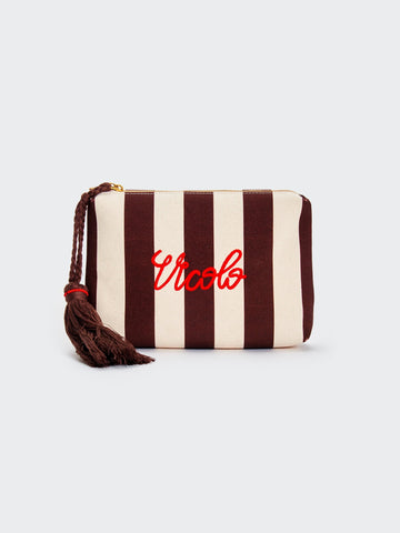 Borsa a righe vicolo XAB0050 ABF MORO/BURRO VICOLO 