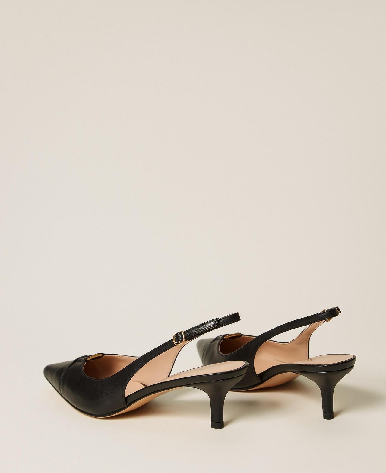 Décolleté sling back in pelle 261TCP034 00006 TWINSET 
