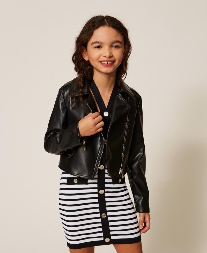 giacca biker effetto pelle 261GJ2053 00006 TWINSET GIRL 