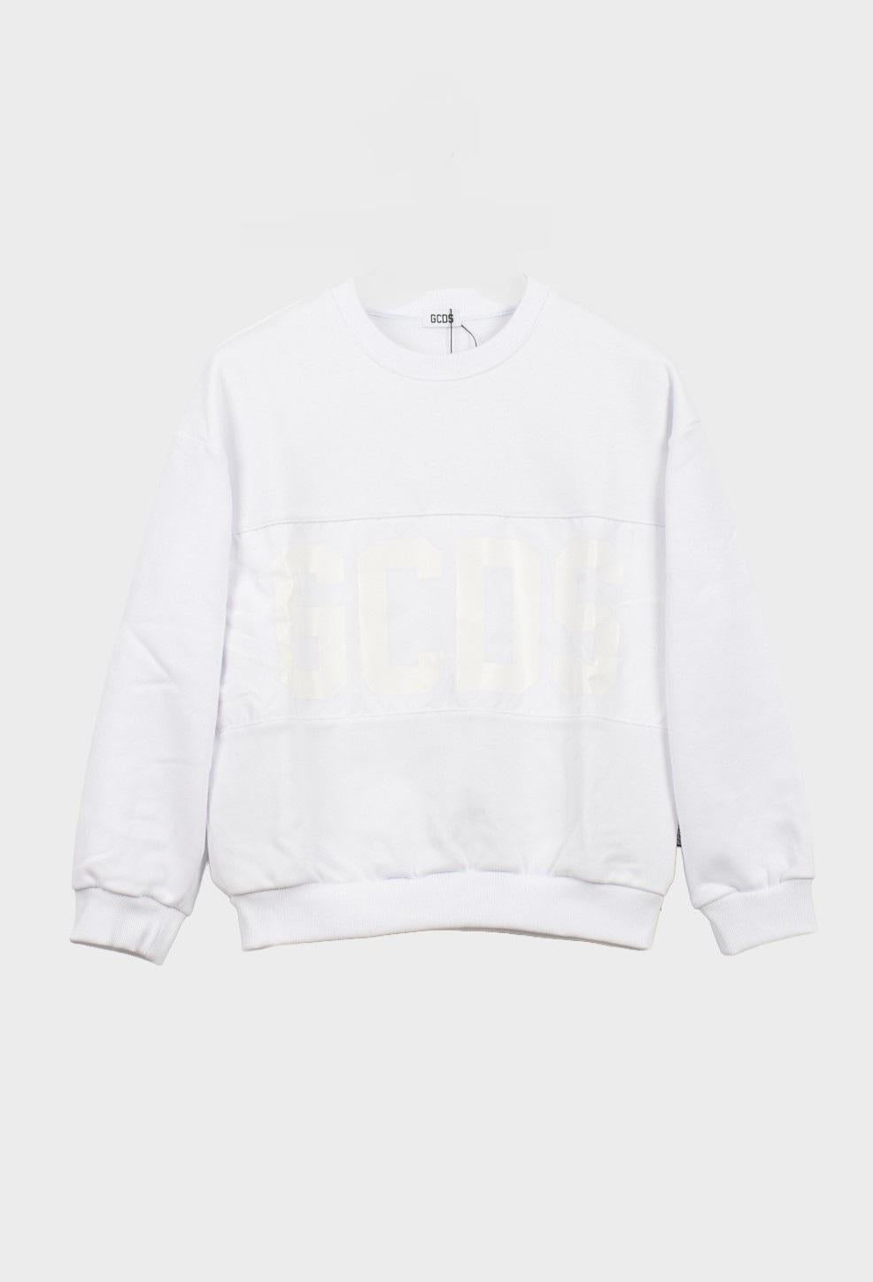 Felpa con logo iconico Z0UJQE596F0004 100 OPTIC WHITE GCDS 