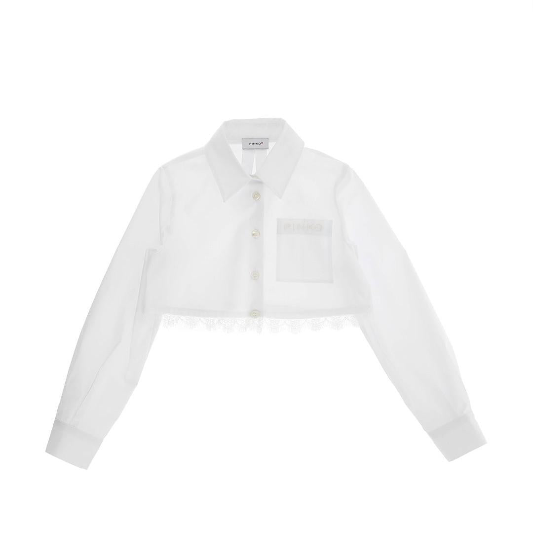 camicia cropped in pizzo KFCA031 CA027 0065 PINKO 