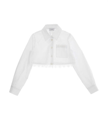 camicia cropped in pizzo KFCA031 CA027 0065 PINKO 