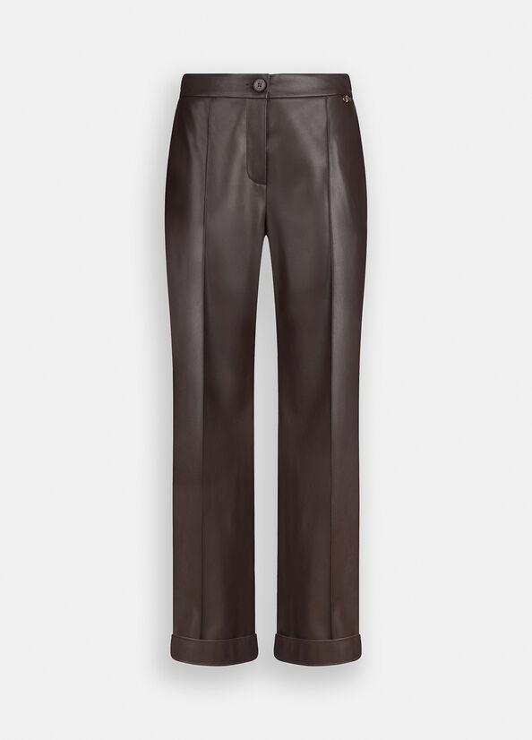 pantalone in tessuto spalmato MF5069E0624 90915 LIU JO WHITE 