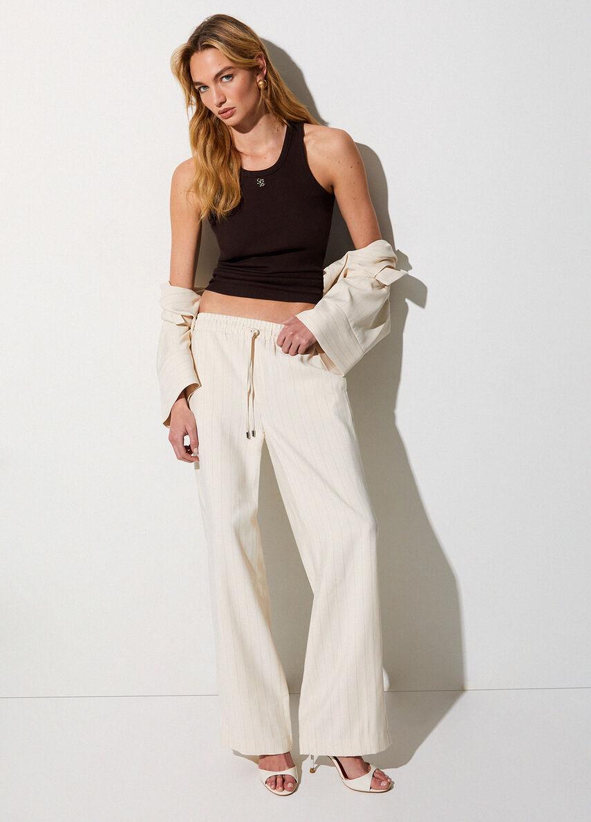 pantaloni gessati CA6113T557A P9579 LIU JO BLACK 