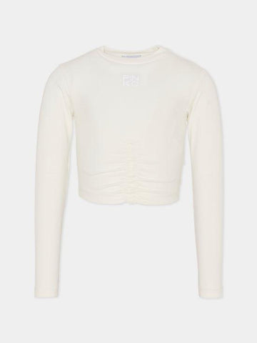 t-shirt cropped con logo KFTS023 JE013 0065 PINKO 