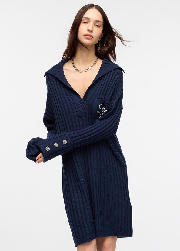 abito in maglia di lana MF5049MA51I 93932 LIU JO WHITE 