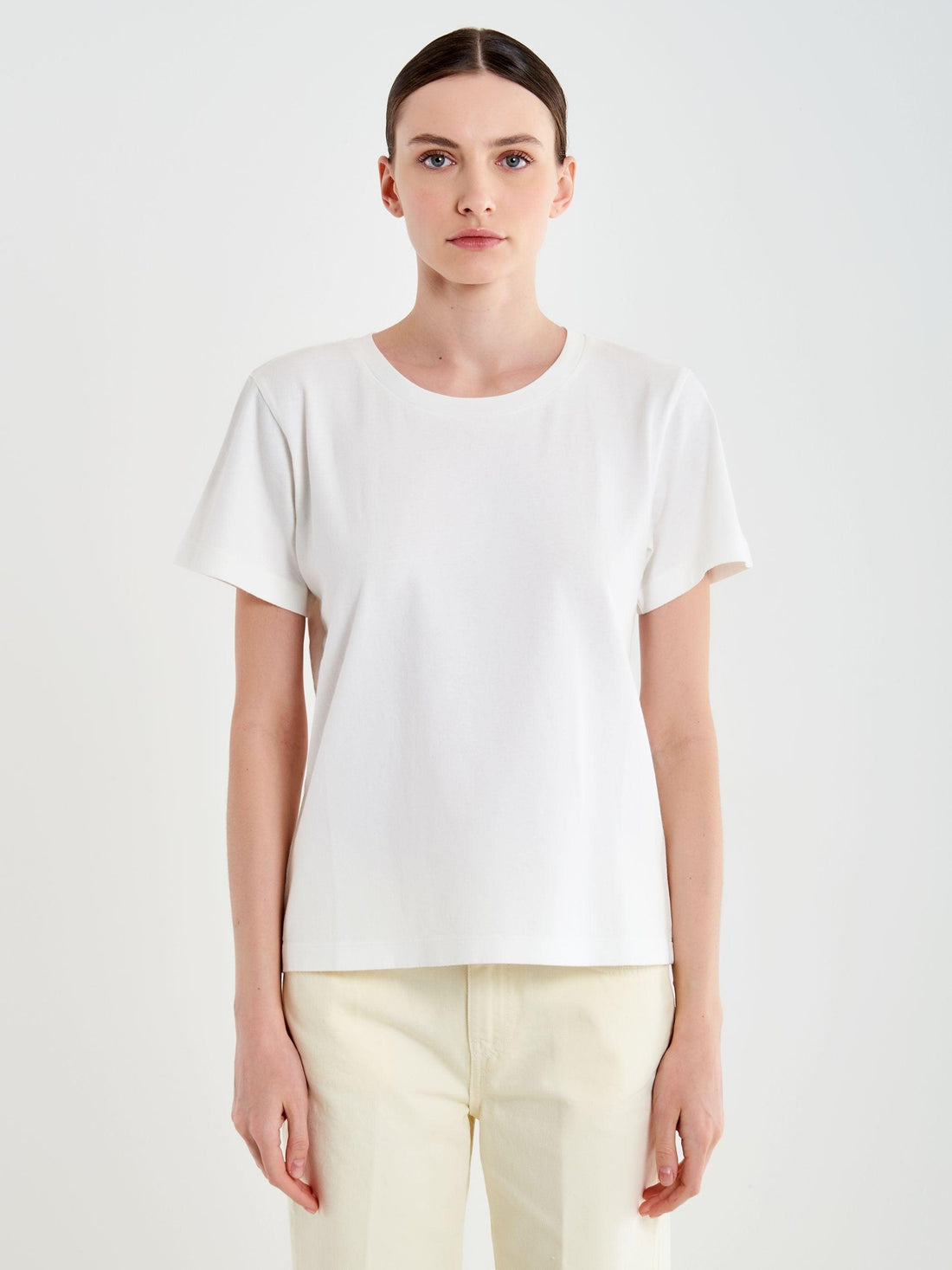 t-shirt basic con collo costine UAB 0021 NATURALE VICOLO 