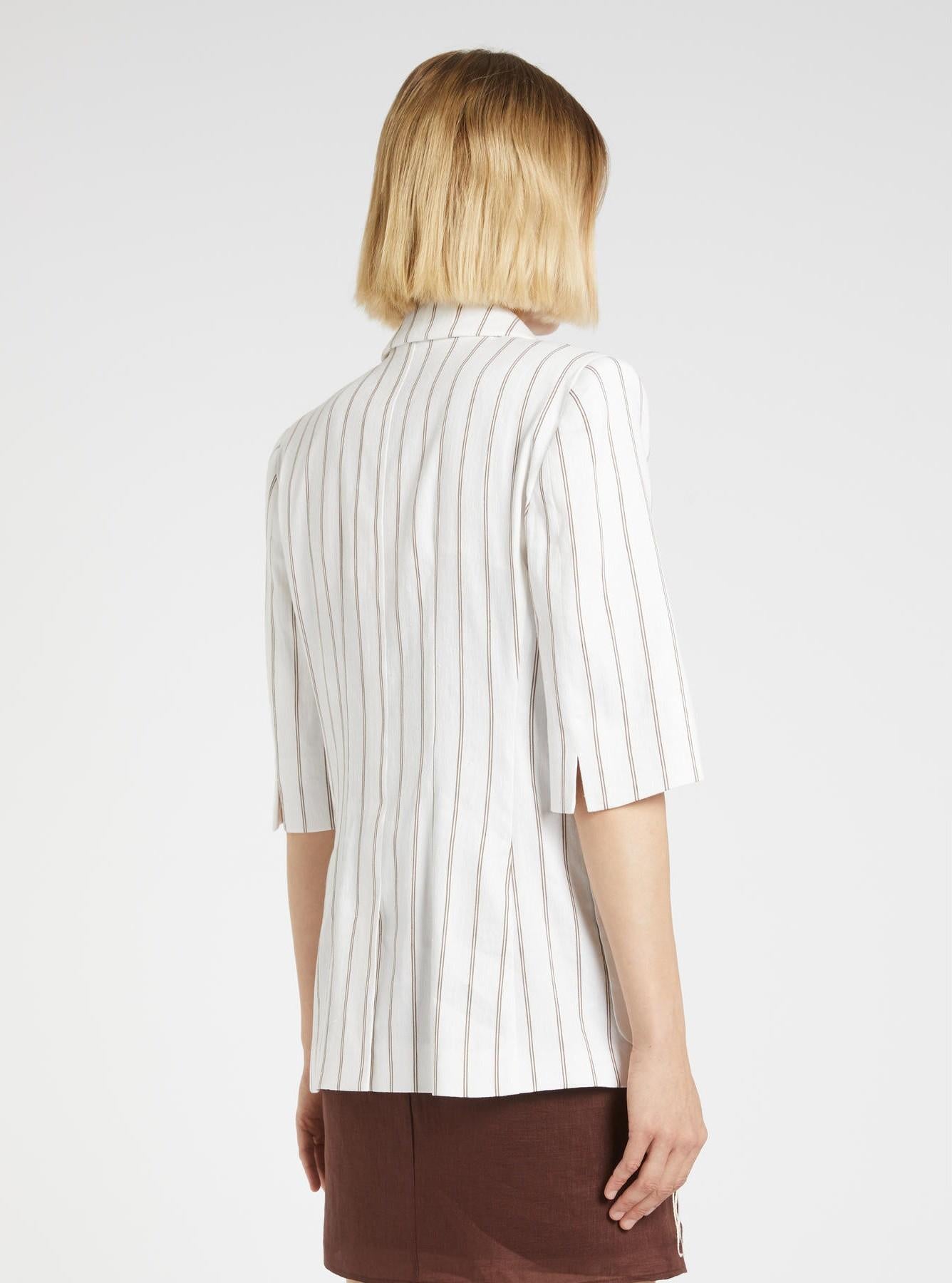 blazer in lino lattè MLLGONDOLA 001 MARella 