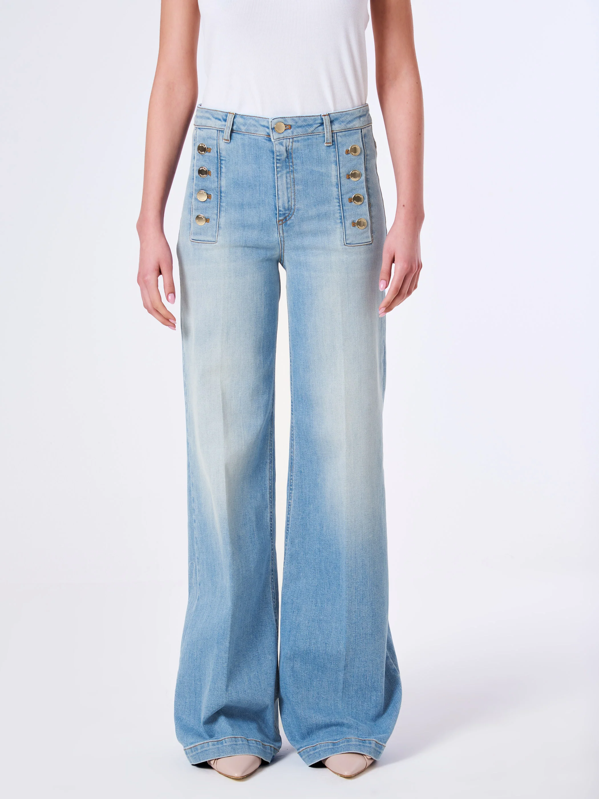Jeans giudith con bottoni DB5060 DENIM VICOLO 